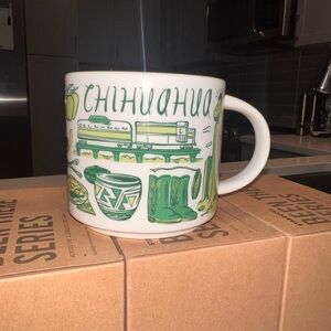 Chihuahua Mexico Themed Green and White Mug